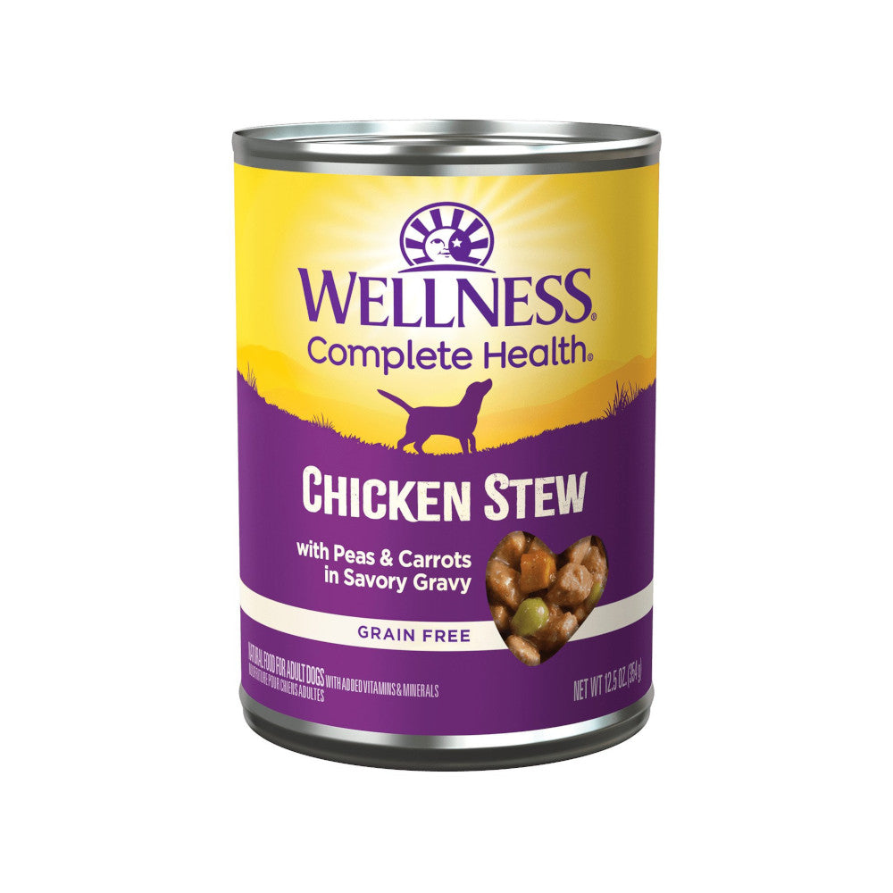 無穀物燉雞肉、豌豆和紅蘿蔔狗罐頭