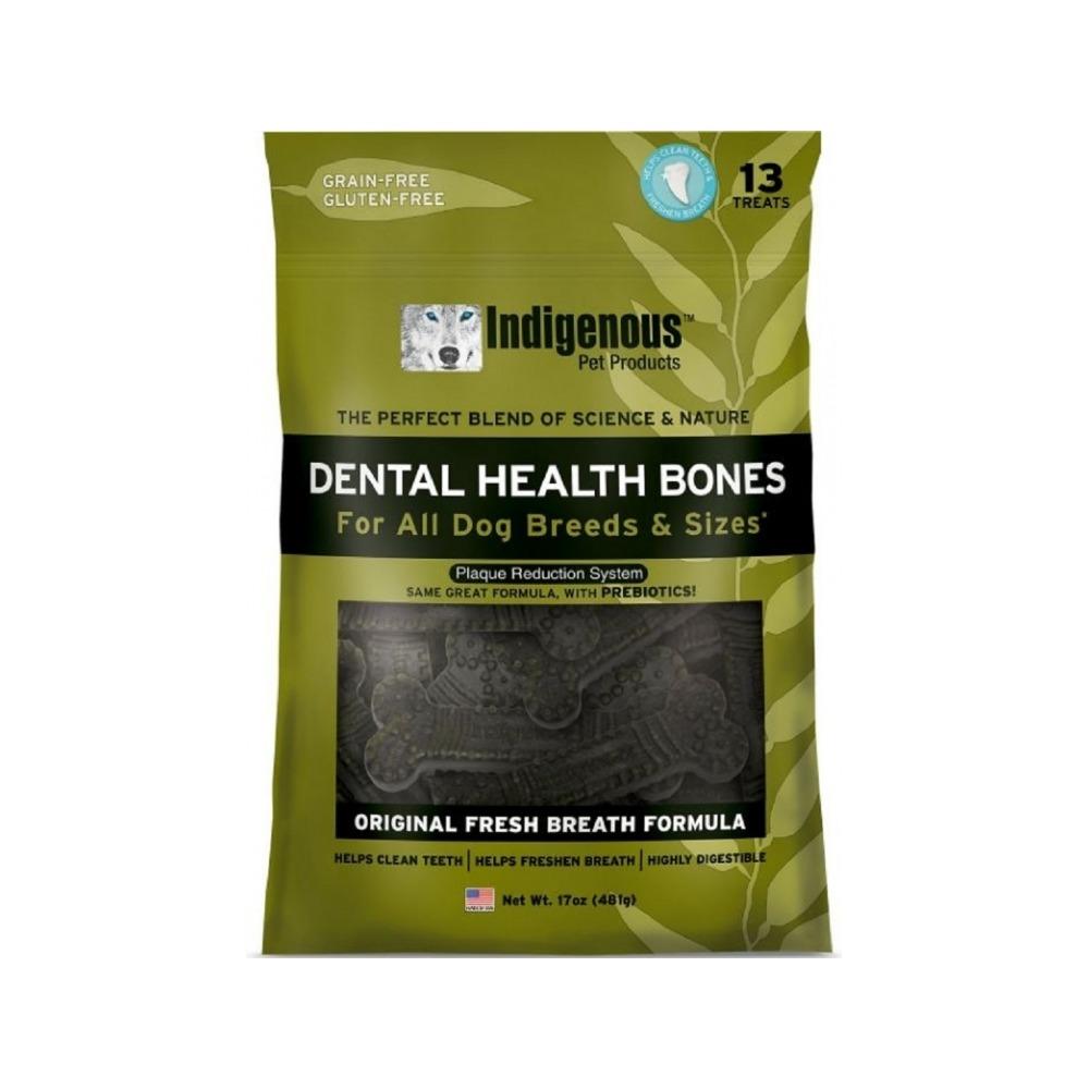 Indigenous Pet Products - Original Fresh Breath Dental Health Bones for Dogs 13 pcs