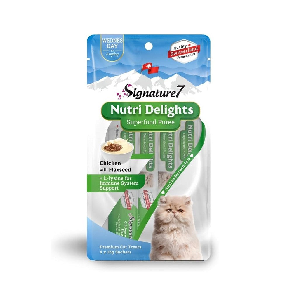 SIGNATURE7 營養肉泥唧唧醬 - 雞肉加亞麻籽增強免疫配方貓貓零食