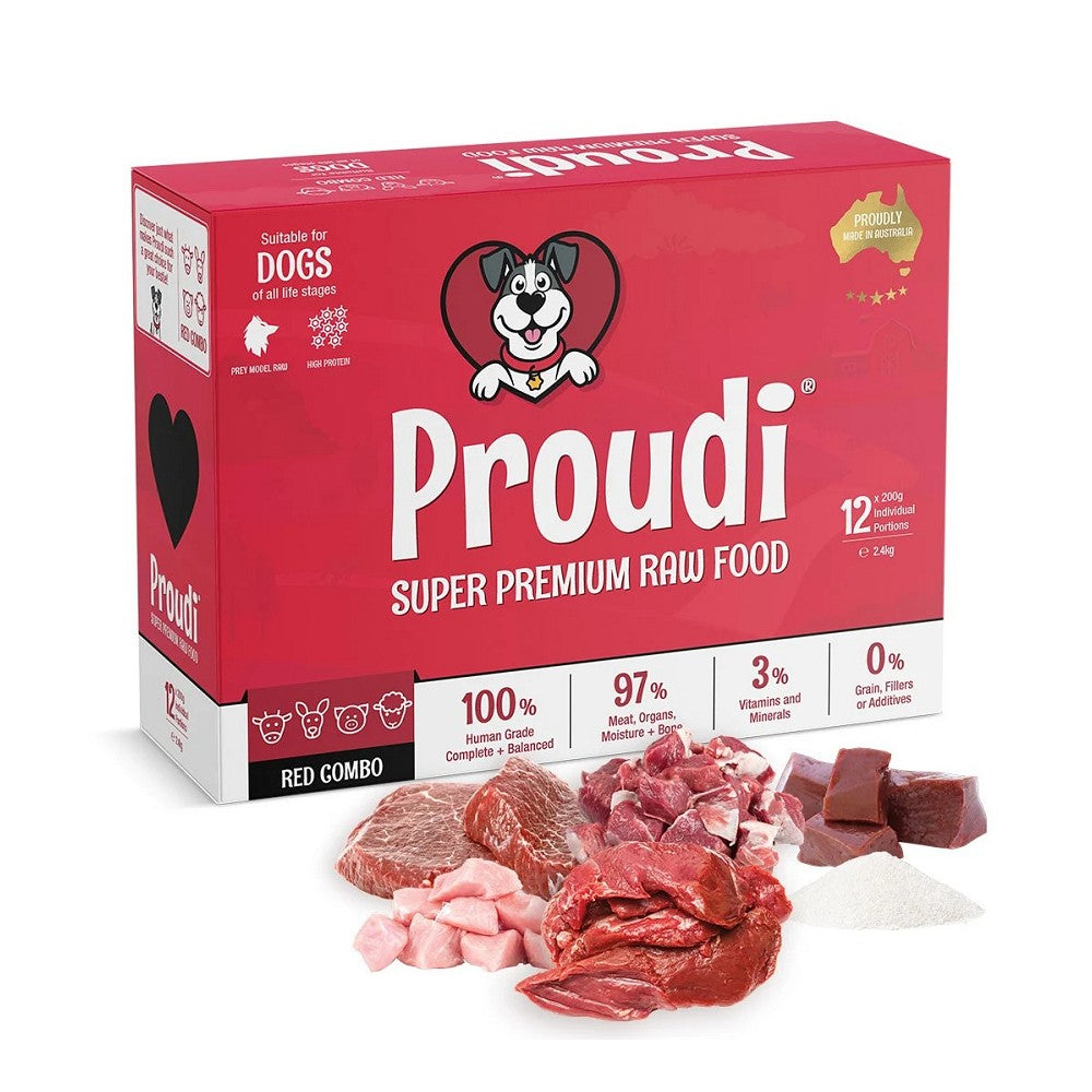 Proudi 急凍生肉紅肉四寶配方狗糧 (須冷藏)