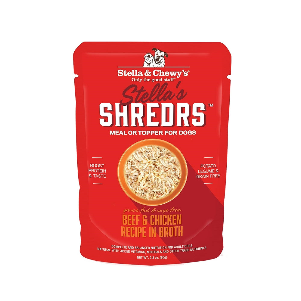 Stella & Chewy's - Shredrs - 肉絲滋味包系列 - 草飼牛放養雞配方狗狗濕糧