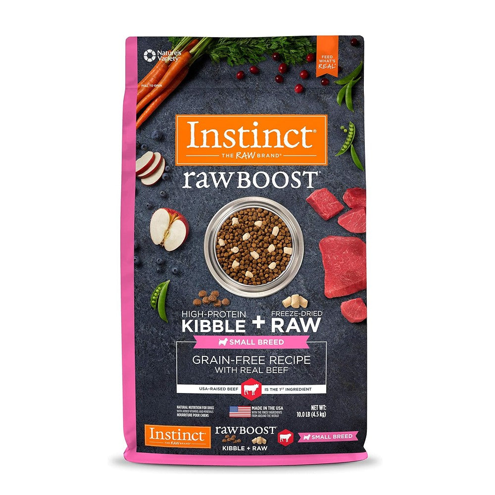 Instinct Raw Boost 無穀物全階段小型犬乾糧混合凍乾生肉 - 牛肉配方