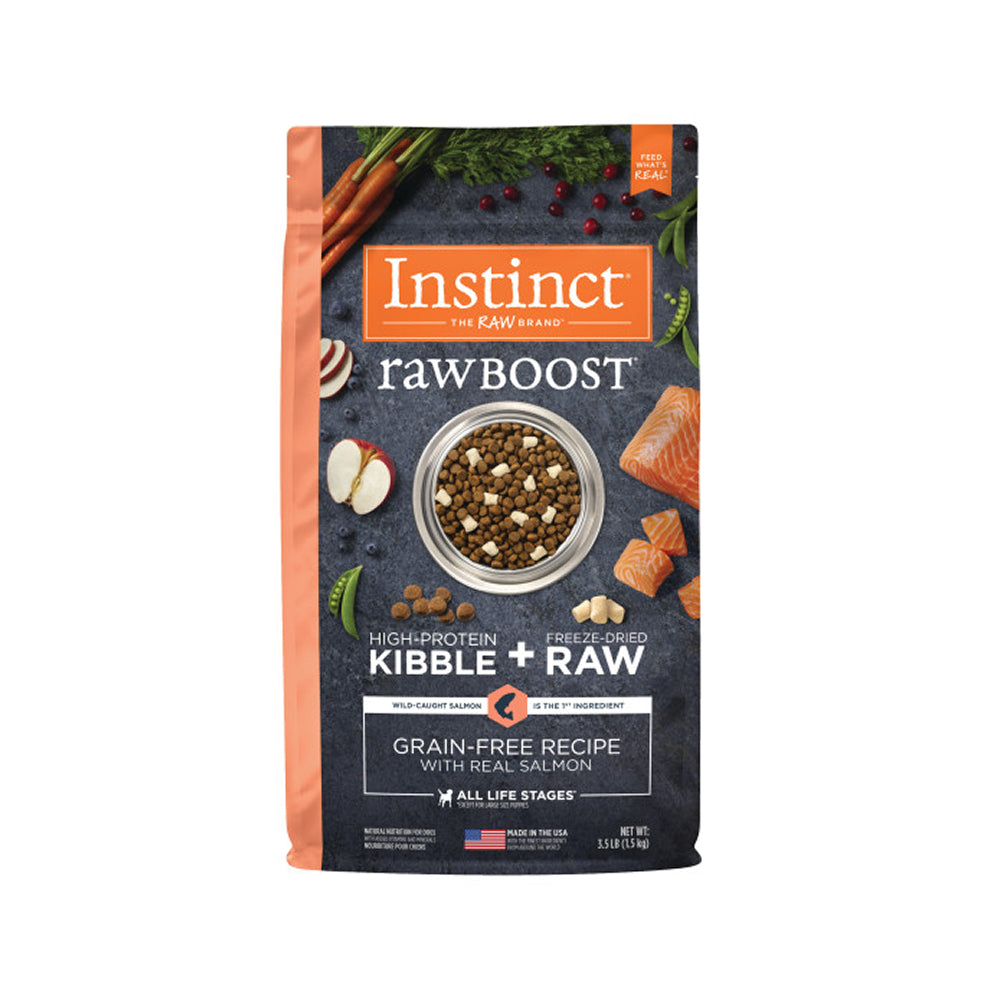 Raw Boost 無穀物全階段狗狗乾糧混合凍乾生肉 - 三文魚配方