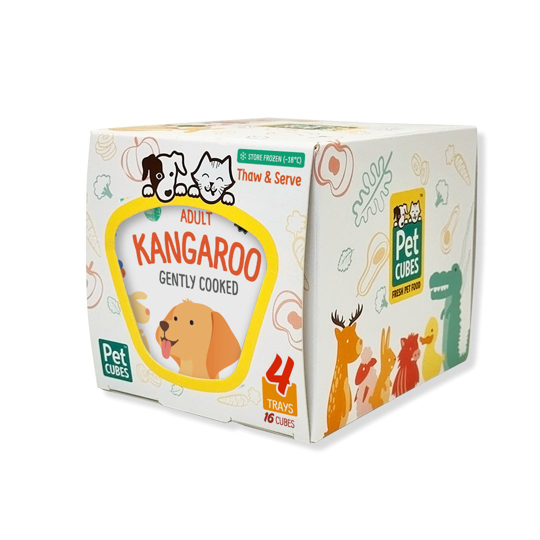 PetCubes 人用級別急凍輕煮袋鼠肉成犬糧