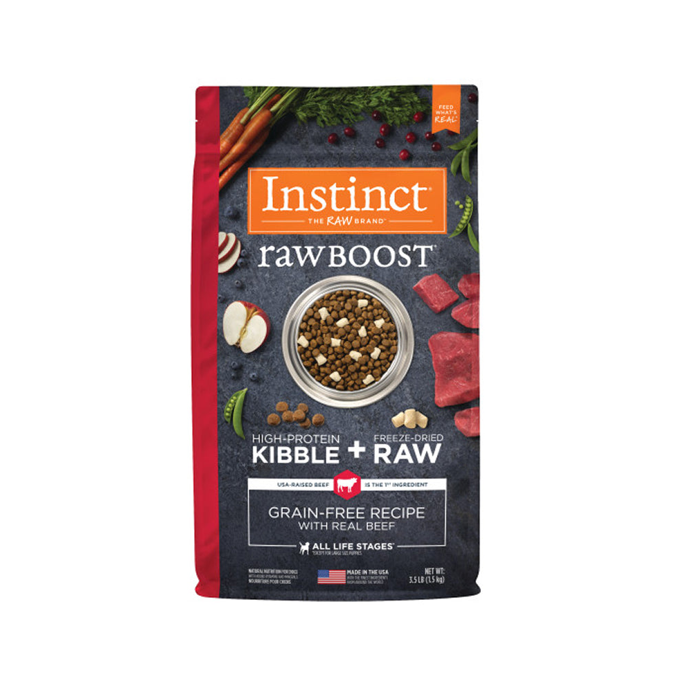 Raw Boost 無穀物全階段狗狗乾糧混合凍乾生肉 - 牛肉配方