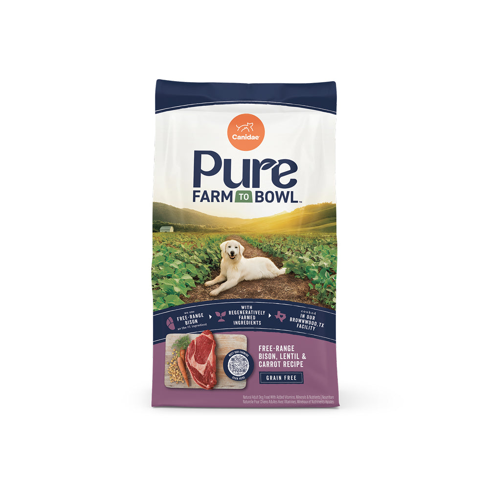 PURE 低敏無穀物狗乾糧 - 野牛肉、扁豆與紅蘿蔔