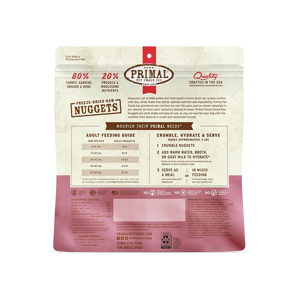 凍乾火雞肉和沙甸魚狗糧