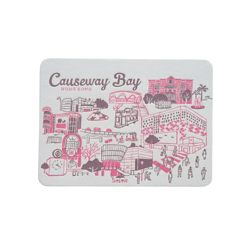 香港城市風景 Letterpress 明信片