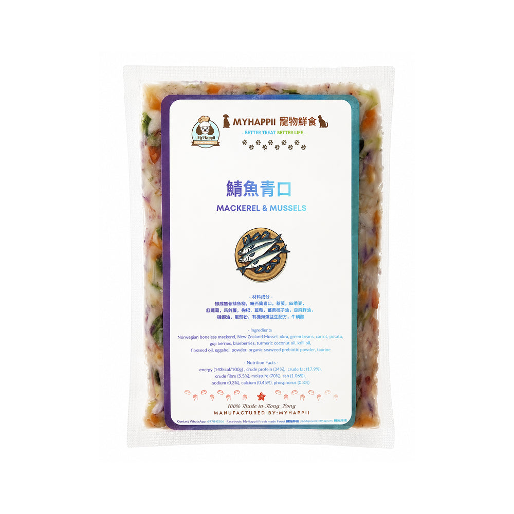冷凍新鮮熟煮無穀物挪威鯖魚青口狗糧