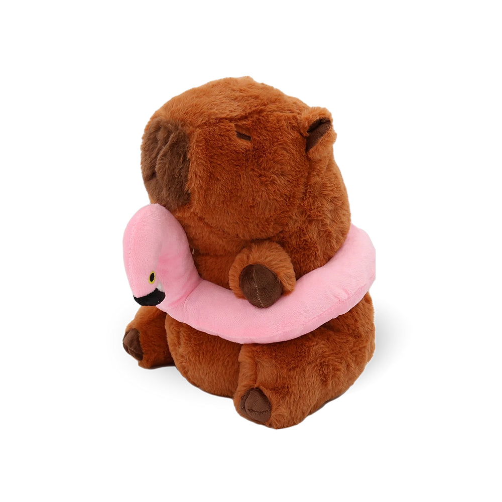 Capybara with Flamingo Floaty 水豚火烈鳥水泡毛公仔 11"