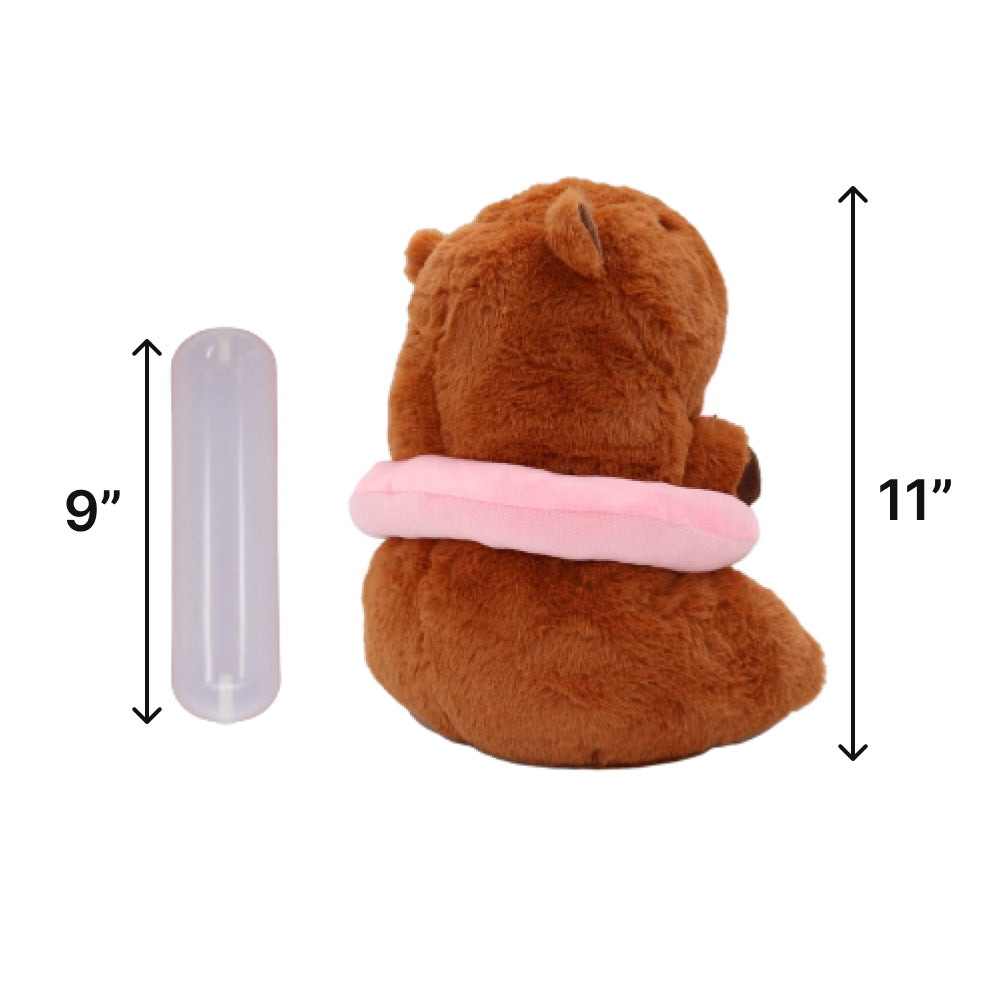 Capybara with Flamingo Floaty 水豚火烈鳥水泡毛公仔 11"