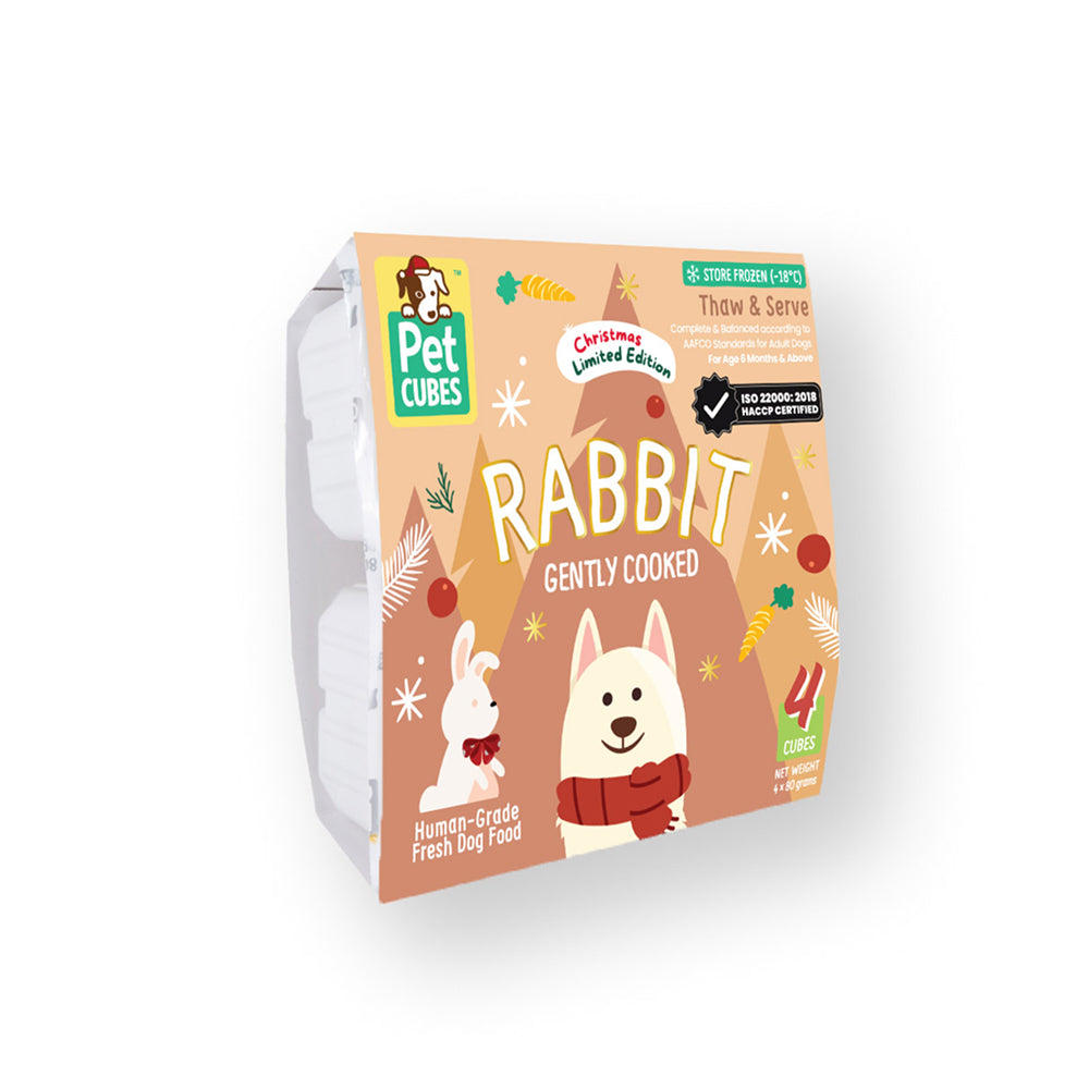 人用級低溫熟煮兔肉成犬鮮食（冷凍）