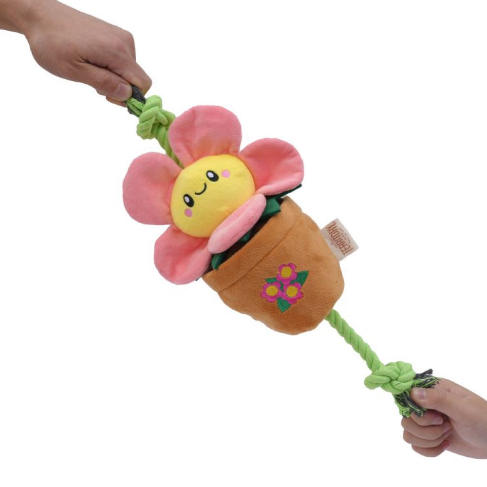 粉紅花狗狗拉扯玩具