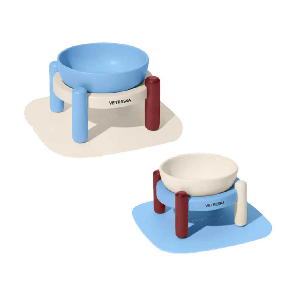 Vetreska - Mist and Merlot 陶瓷寵物碗及餐墊套裝