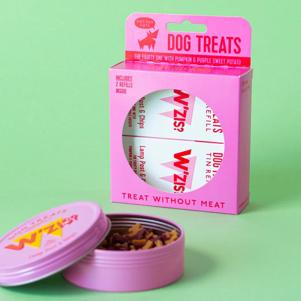 錫盒及補充裝禮盒套裝 - 路燈與薯條（紫番薯及南瓜）狗狗小食