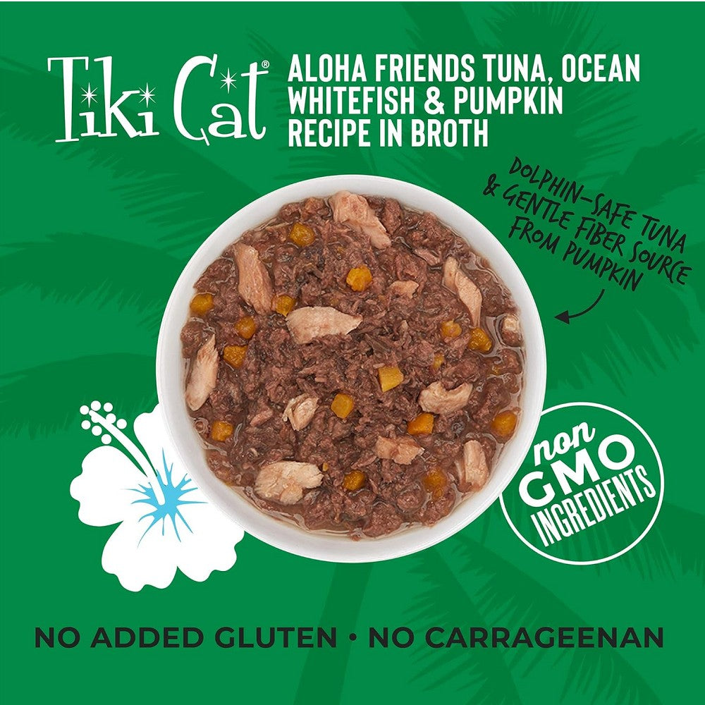 Aloha Friends吞拿魚,白魚和南瓜食譜浸湯貓罐頭
