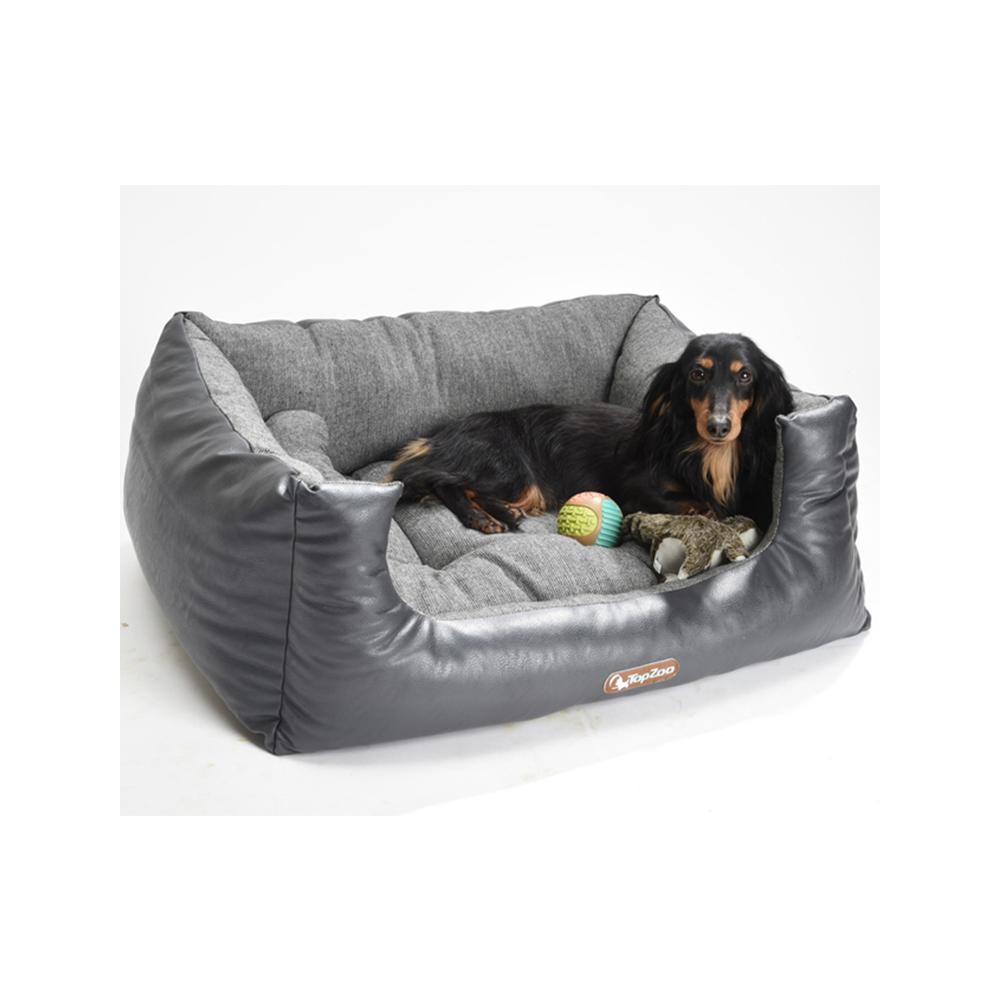 Topzoo - Cosy British Synthetic Leather Dog Bed Medium