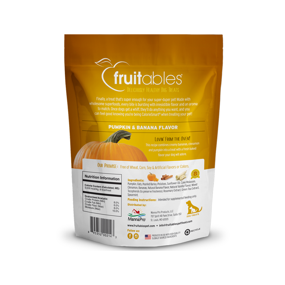 Fruitables Pet Foods - Crunchy Pumpkin & Banana Dog Cookies 