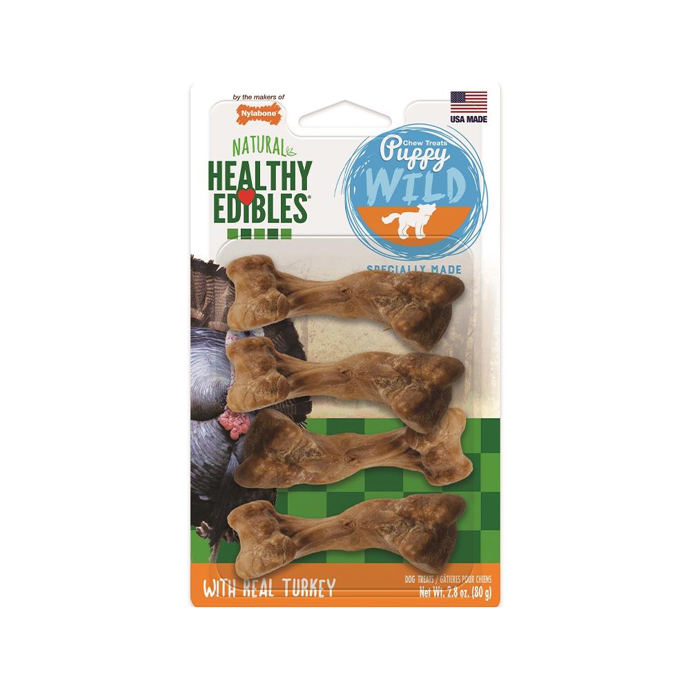 Nylabone - Healthy Edibles Puppy Turkey Flavor Dog Dental Chews 4 pcs