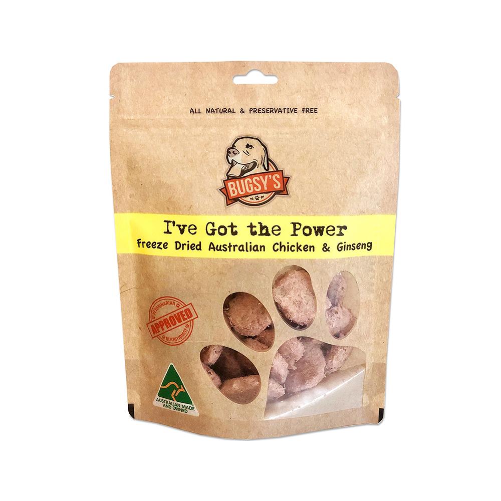 Bugsy's Treats - I've Got The Power Freeze Dried Australian Chicken & Ginseng Dog Treats 70 g