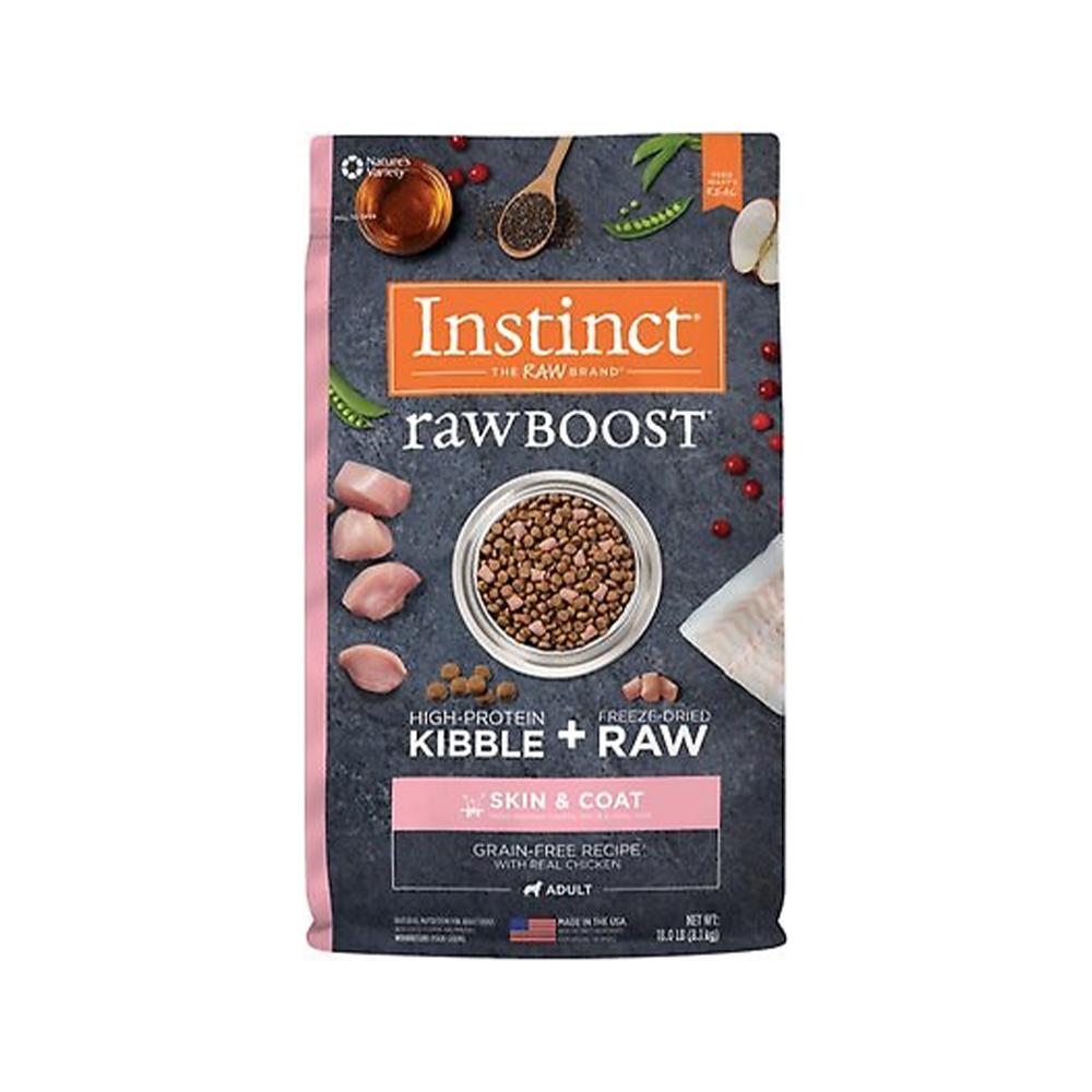 Nature's Variety - Instinct - Raw Boost Skin & Coat Grain Free Kibble + Raw Adult Dog Dry Food - Chicken 18 lb