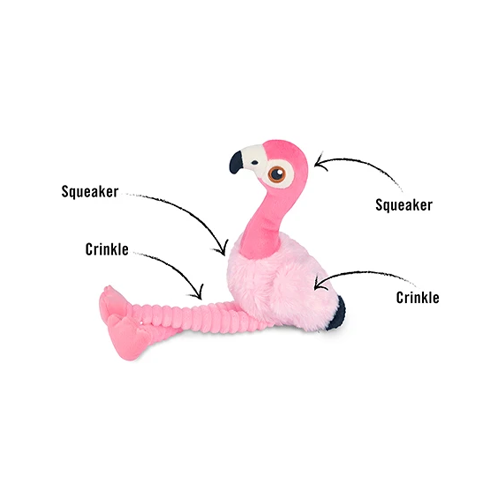 P.L.A.Y. - Fetching Flock Flora the Flamingo Dog Plush Toy 