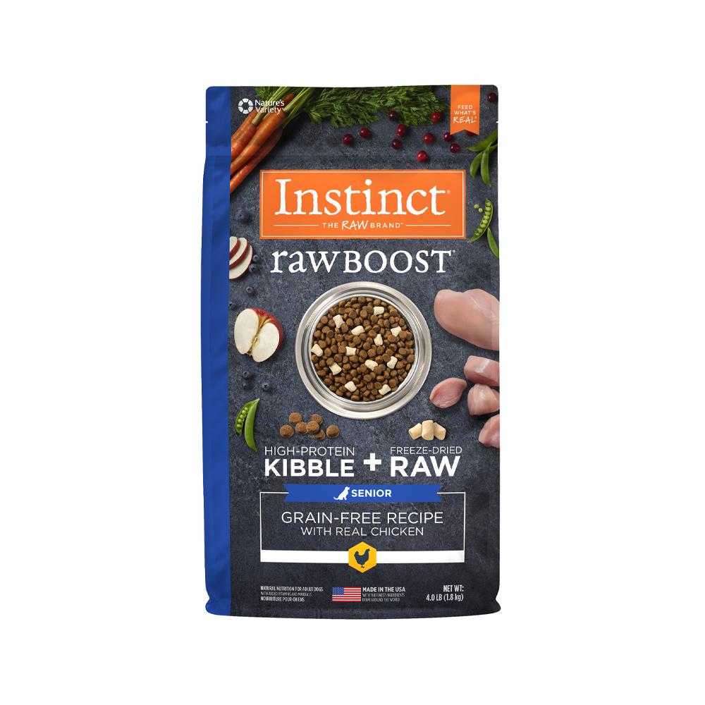 Nature's Variety - Instinct - Raw Boost Senior Grain Free Kibble + Raw Dog Dry Food - Chicken 21 lb