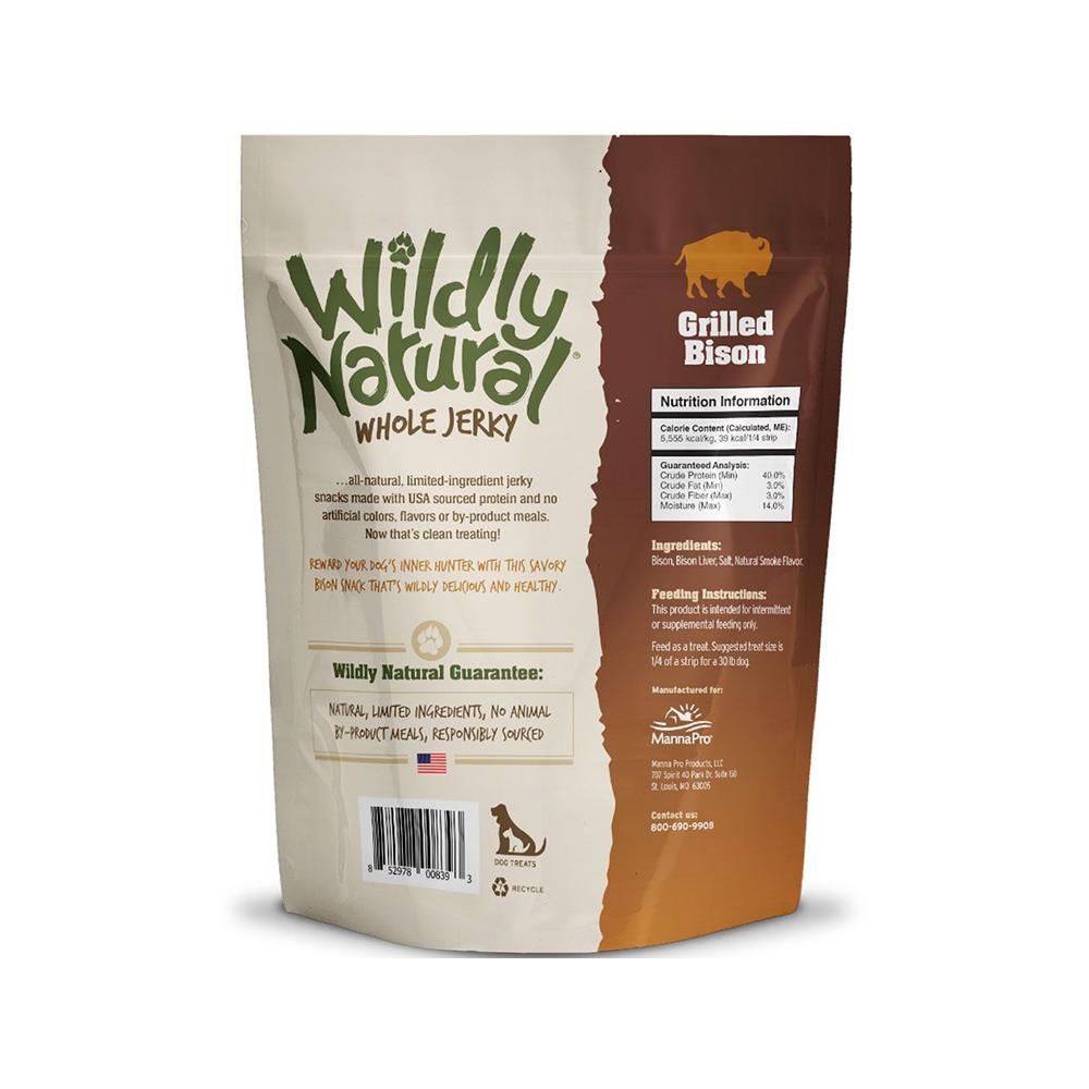 Fruitables Pet Foods - Wildly Natural Grain Free Grilled Bison Whole Jerky Dog Treats 