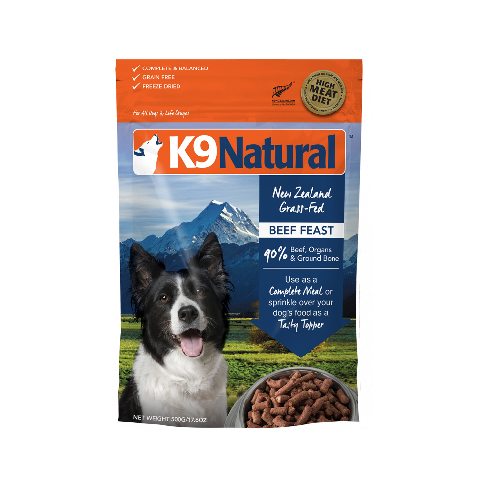 K9 Natural - All Life Stages Freeze Dried Beef Feast Complete Dog Dry Food 500 g