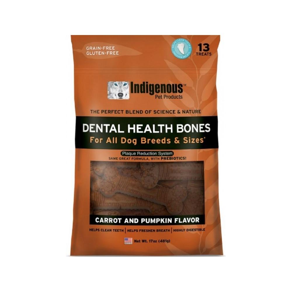 Indigenous Pet Products - Carrot & Pumpkin Dental Health Bones for Dogs 13 pcs