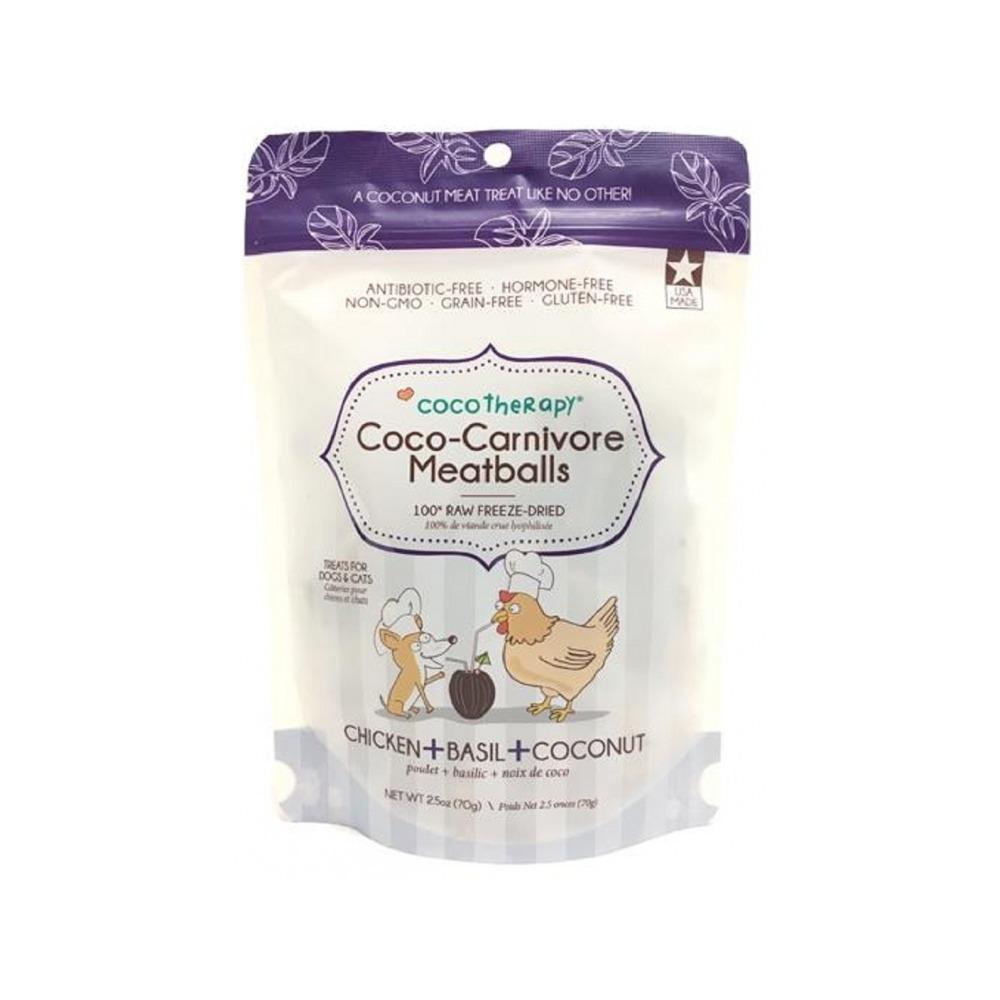CocoTherapy - Coco - Carnivore Freeze Dried Meatballs for Dogs & Cats - Chicken, Basil & Coconut 2.5 oz