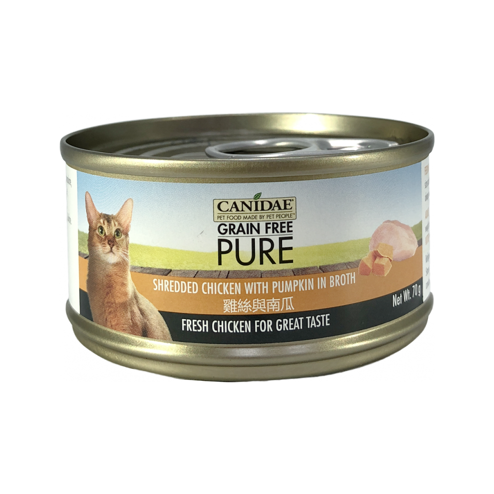 Canidae - PURE Grain Free Cat Can - Shredded Chicken with Pumpkin in Broth 70 g