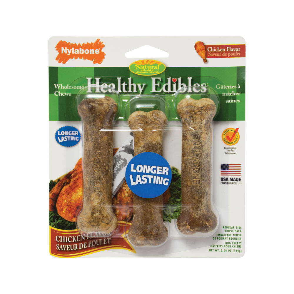 Nylabone - Healthy Edibles Chicken Flavor Dog Dental Chews Small