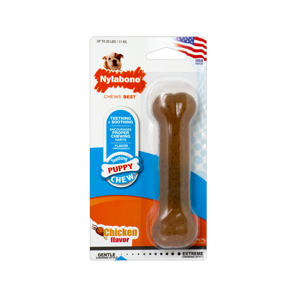 Nylabone - Puppy Chicken Flavor Teething Dog Chew Toy Small