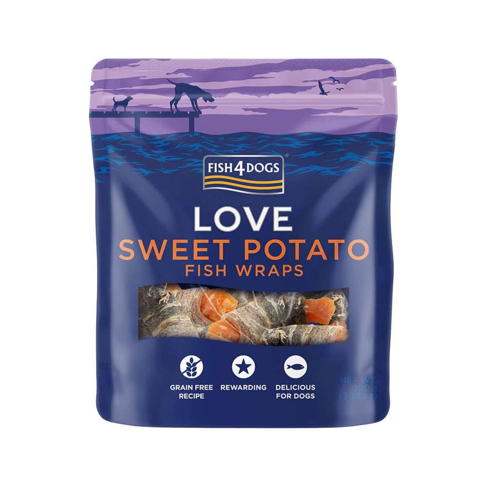 Fish4Dogs - Sweet Potato Fish Wraps Dog Treats 100 g
